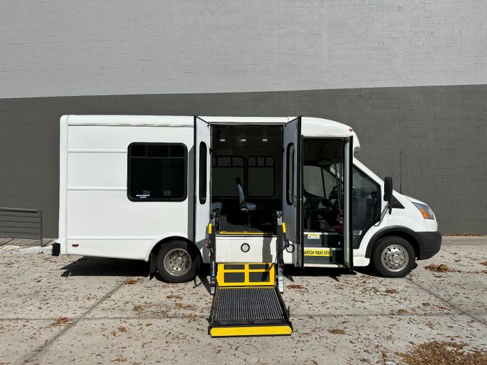 Disability transport van with hoist, sensitive freight services.